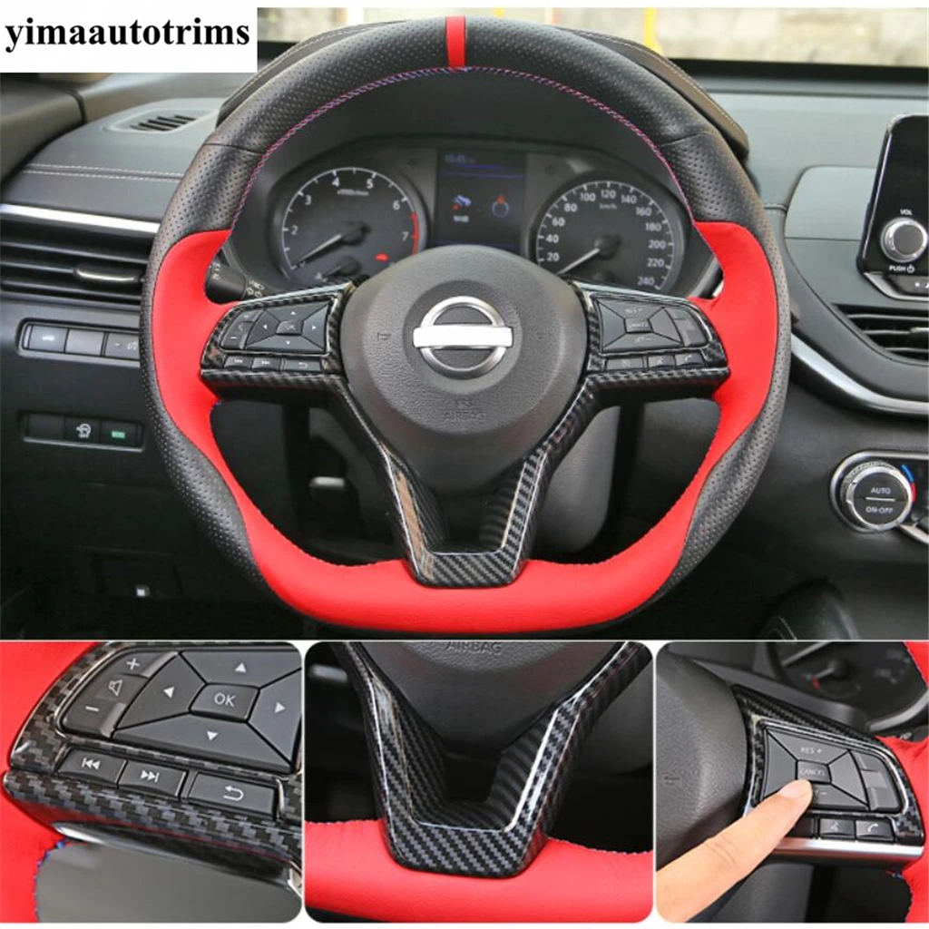 

Steering Wheel Frame Decoration Cover Trim Fit For Nissan Altima / Teana 2019 - 2024 Car ABS Carbon Fiber Accessories Interior