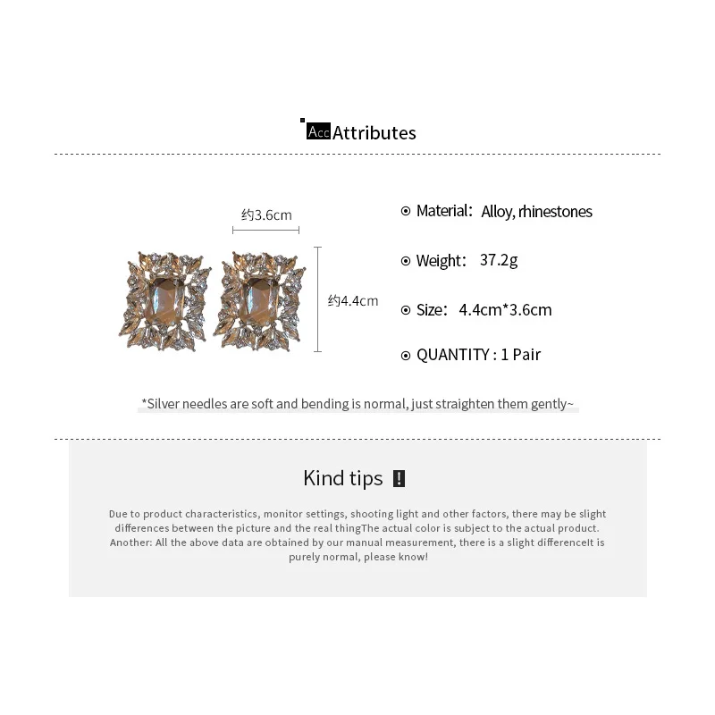 2 Pcs Rhinestones Square Leaf Multi-layer Necklaces Set
