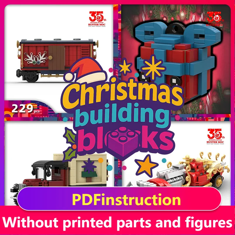 

Santa-visited Vacation House & Xmas Train – 2025 Christmas Village Building Blocks for Adults