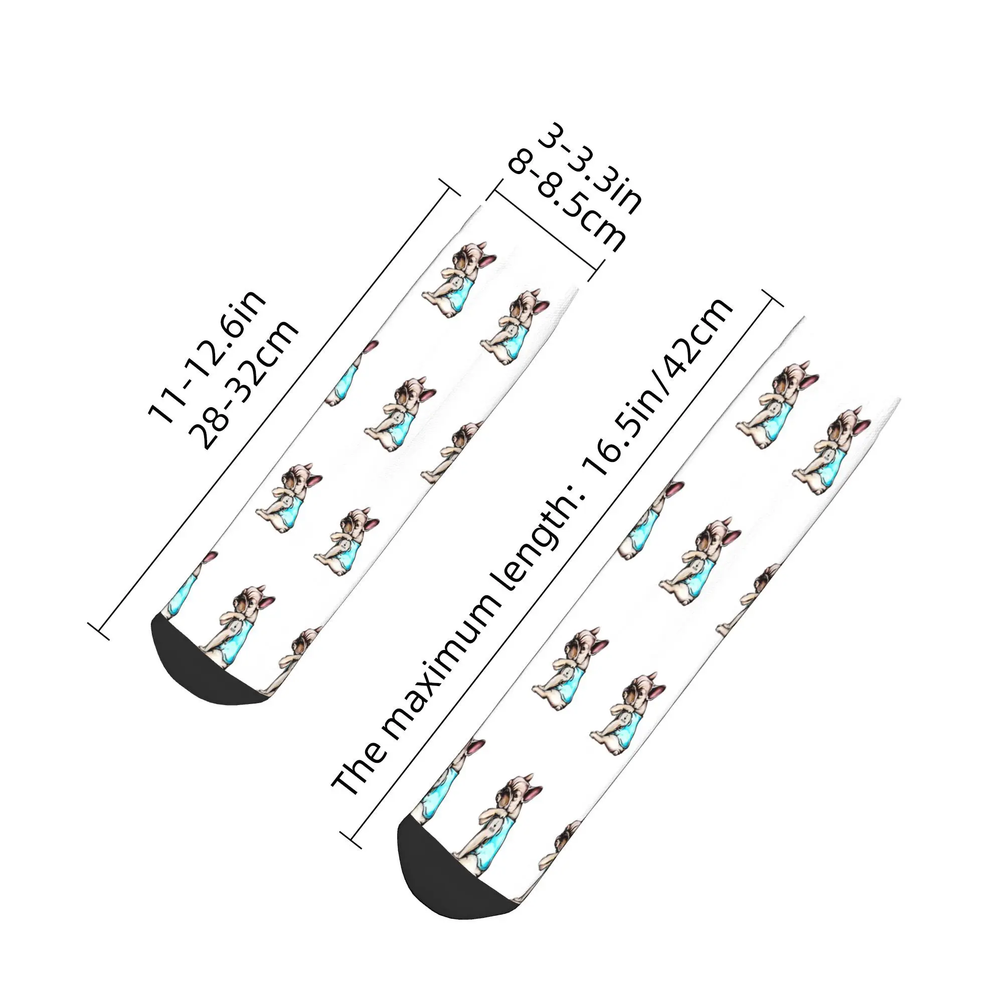 Calcetines de animales Bulldog Francés para todas las estaciones, calcetines deportivos Harajuku de tubo medio, medias suaves y divertidas para hombres y mujeres, regalos de navidad