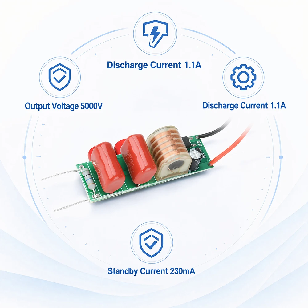 DC 3.7V to 5000V Boost Transformer Module, Arc Pulse High Voltage Generator Module, Electric Mosquito Swatter Boost Board