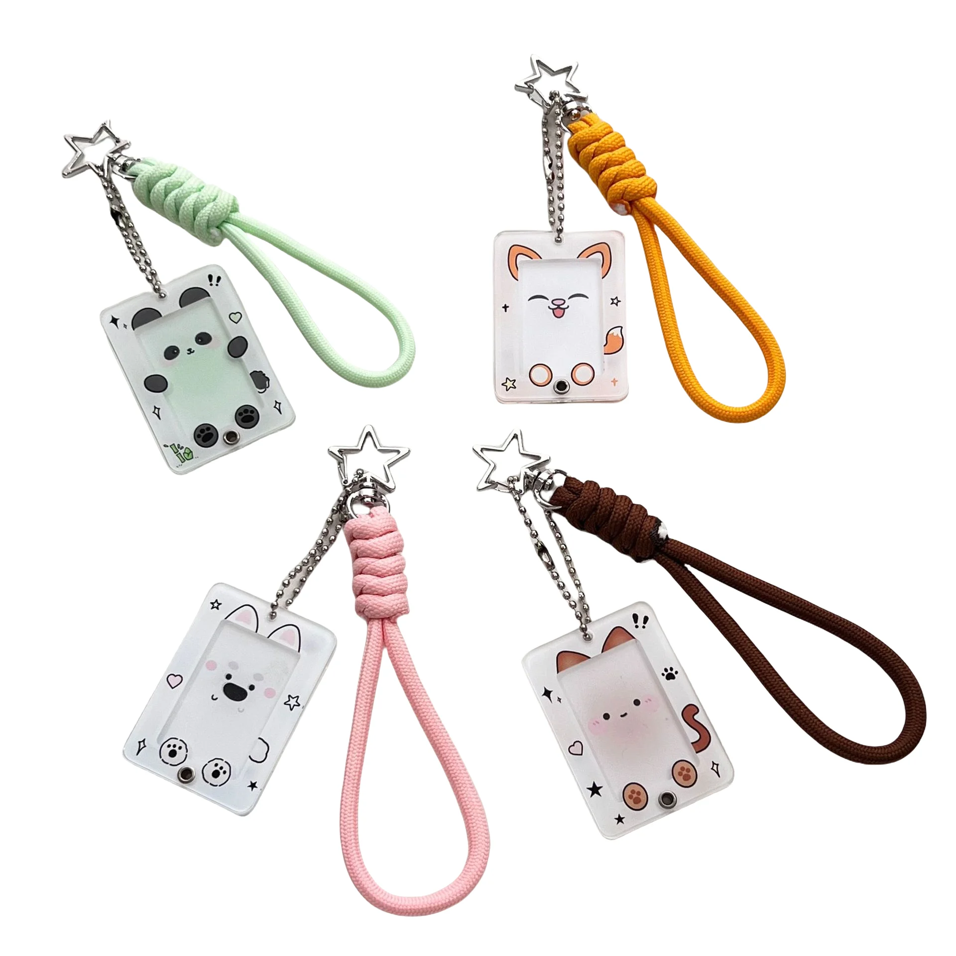 Photo Organizer Keychain Cute Animal Photo Frame Keychain Slide Photo Keychain Crystal Clear For Bag Personal Keepsake Keys