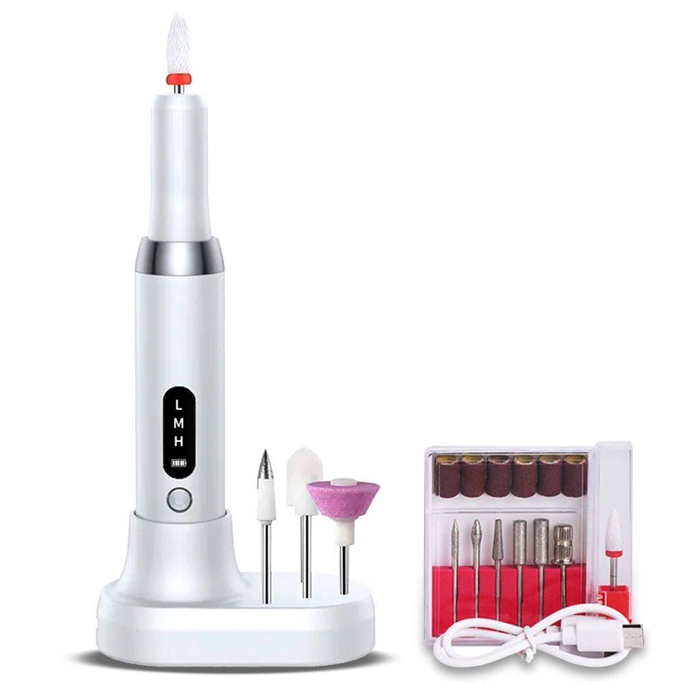 Cordless elétrica Nail Drill Machine Kit para Manicure, portátil Nail Drill Machine, unhas profissionais, polimento Gel acrílico