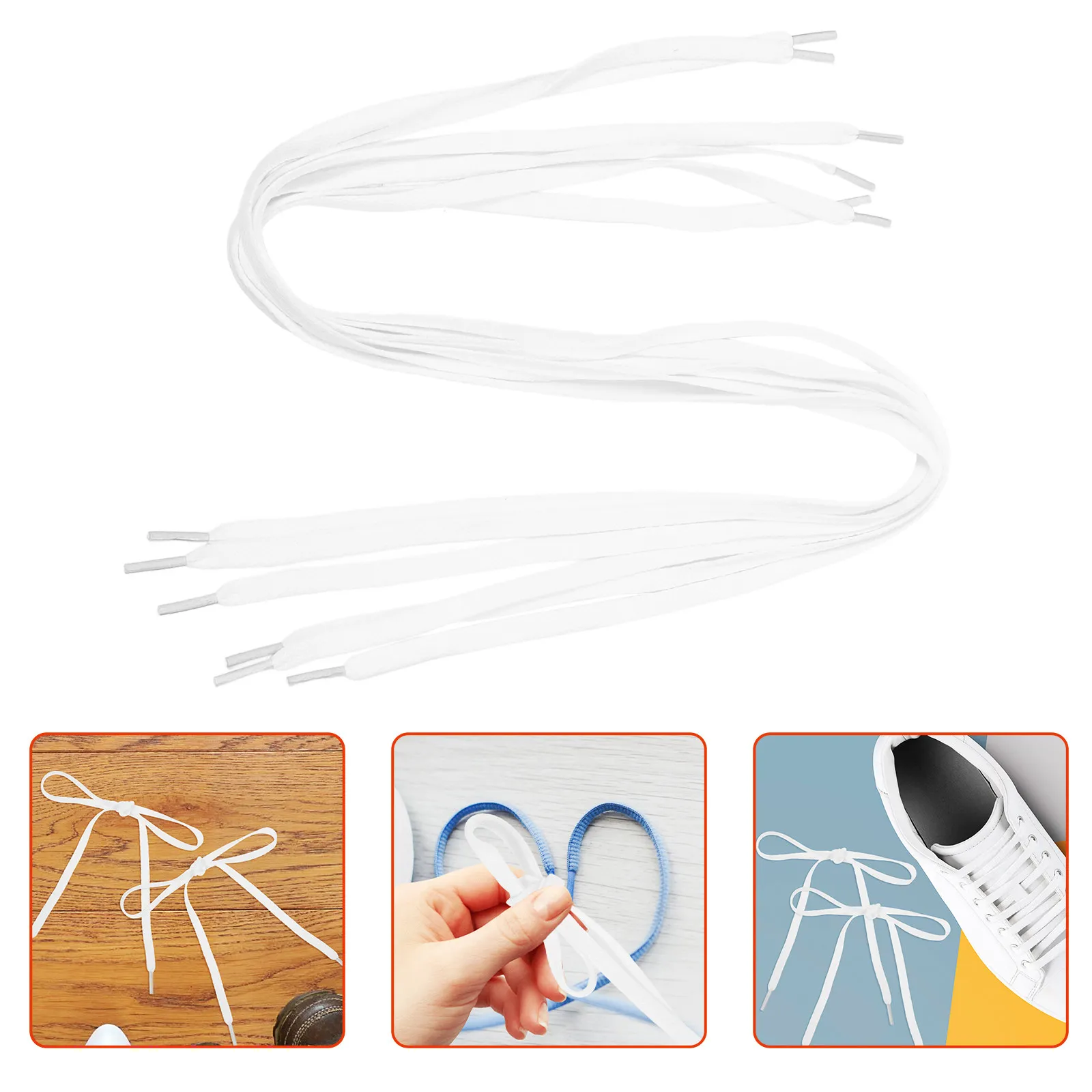 

6Pcs Flat Shoe Laces Durable Polyester Replacement Sports Shoes Sneakers Reusable Shoelaces Flat Shoe Laces Sneaker Shoelaces