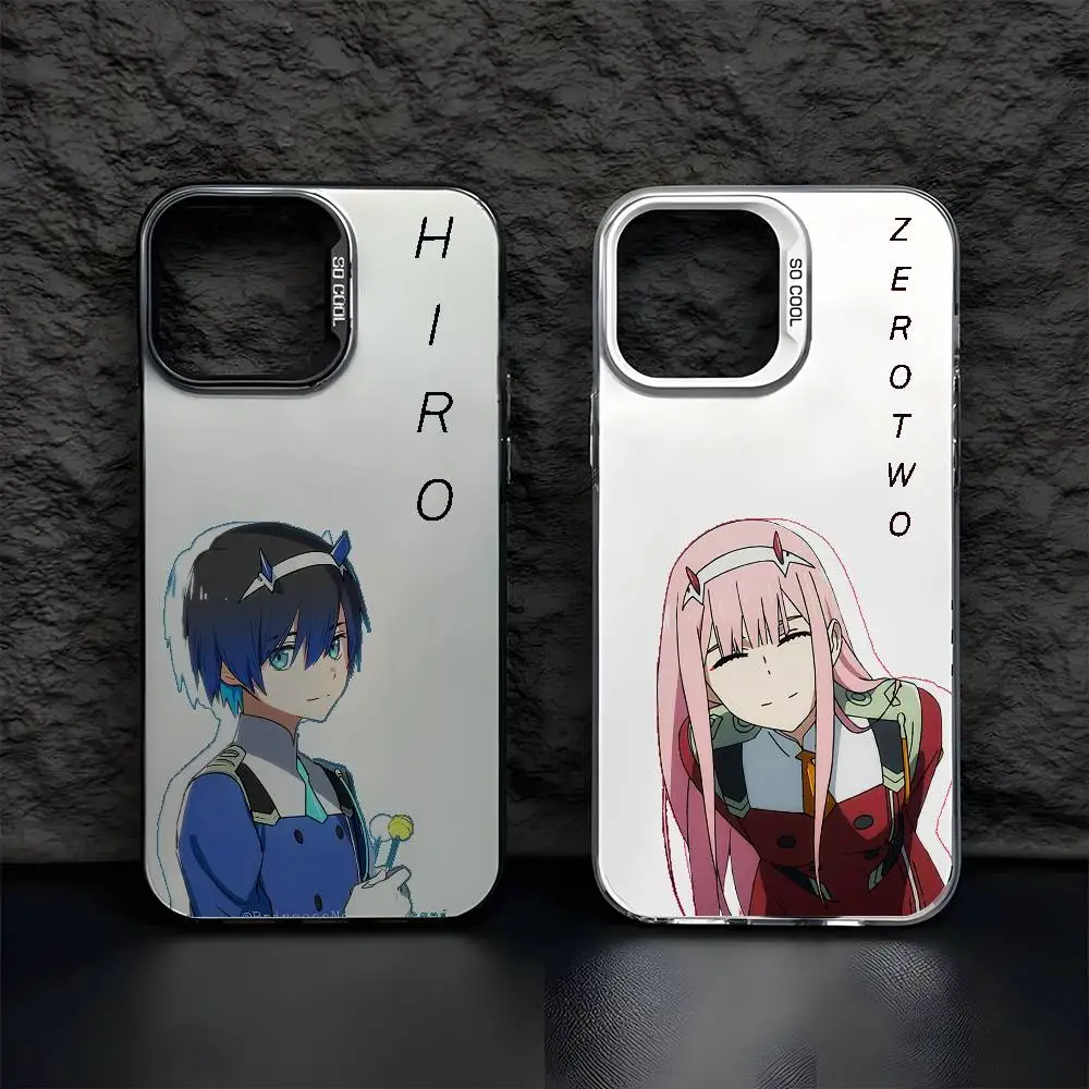 Anime d-darling no franxxs caso de telefone para iphone 17 16 15 14 13 12 11 pro max ar multicolorido fosco laser aurora funda