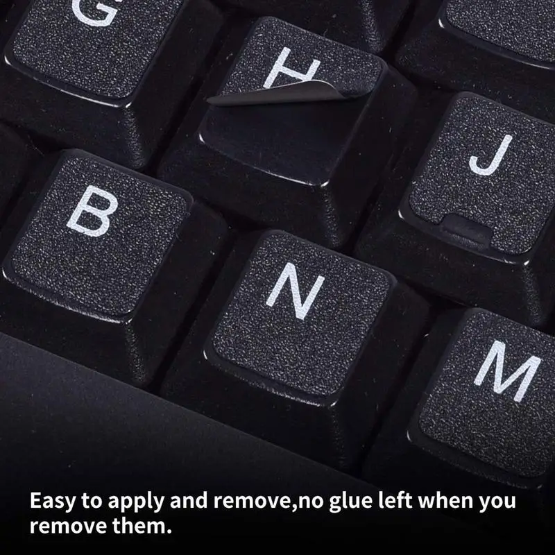 Opaque Matte Durable Russian/French/Spanish Keyboard Stickers Japanese/German/Arabic Keyboard Language Sticker Black Background