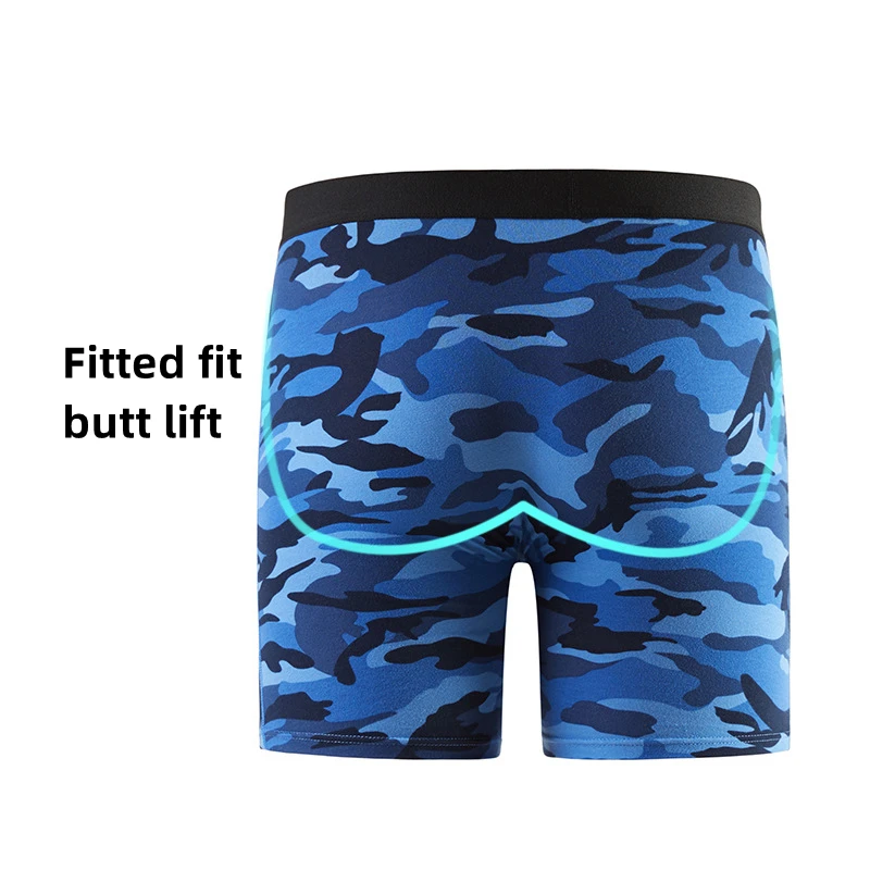 5pcs Men underpants boxing panties man Military Camouflage boxershorts mens underwear bulge Cotton Sports long Leg boxer for men