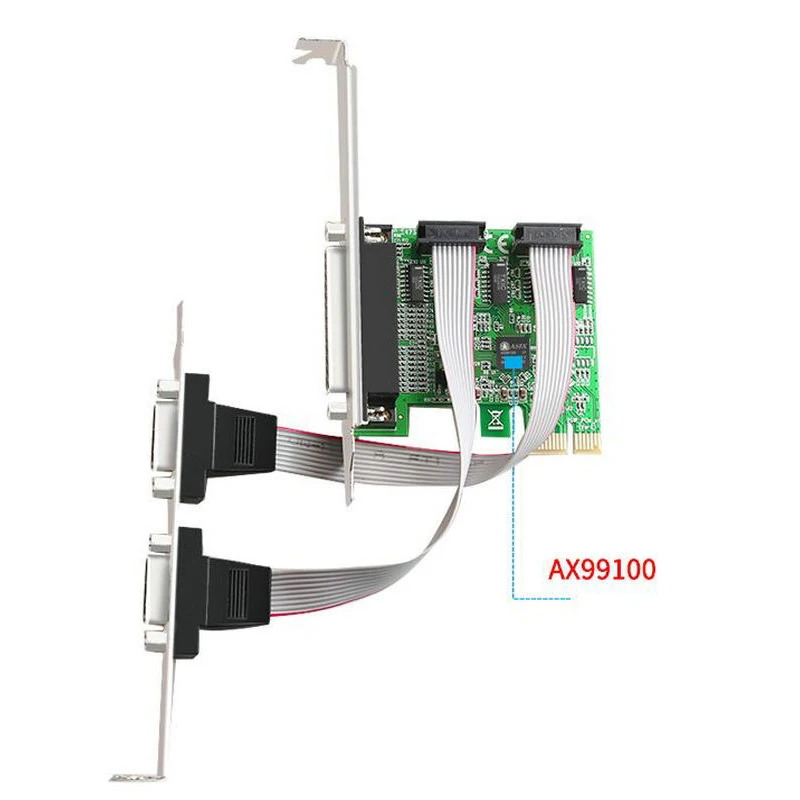 PCIe Serial and Parallel Port Card Desktop PCI-E 1 and 2 Serial Port Card Built-in 2S1P COM Serial Parallel Port