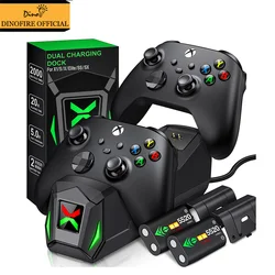 Estación de carga para Xbox One/Xbox One X/Xbox One S, cargador de controlador para Xbox Series X/Xbox Seires S con 2 baterías