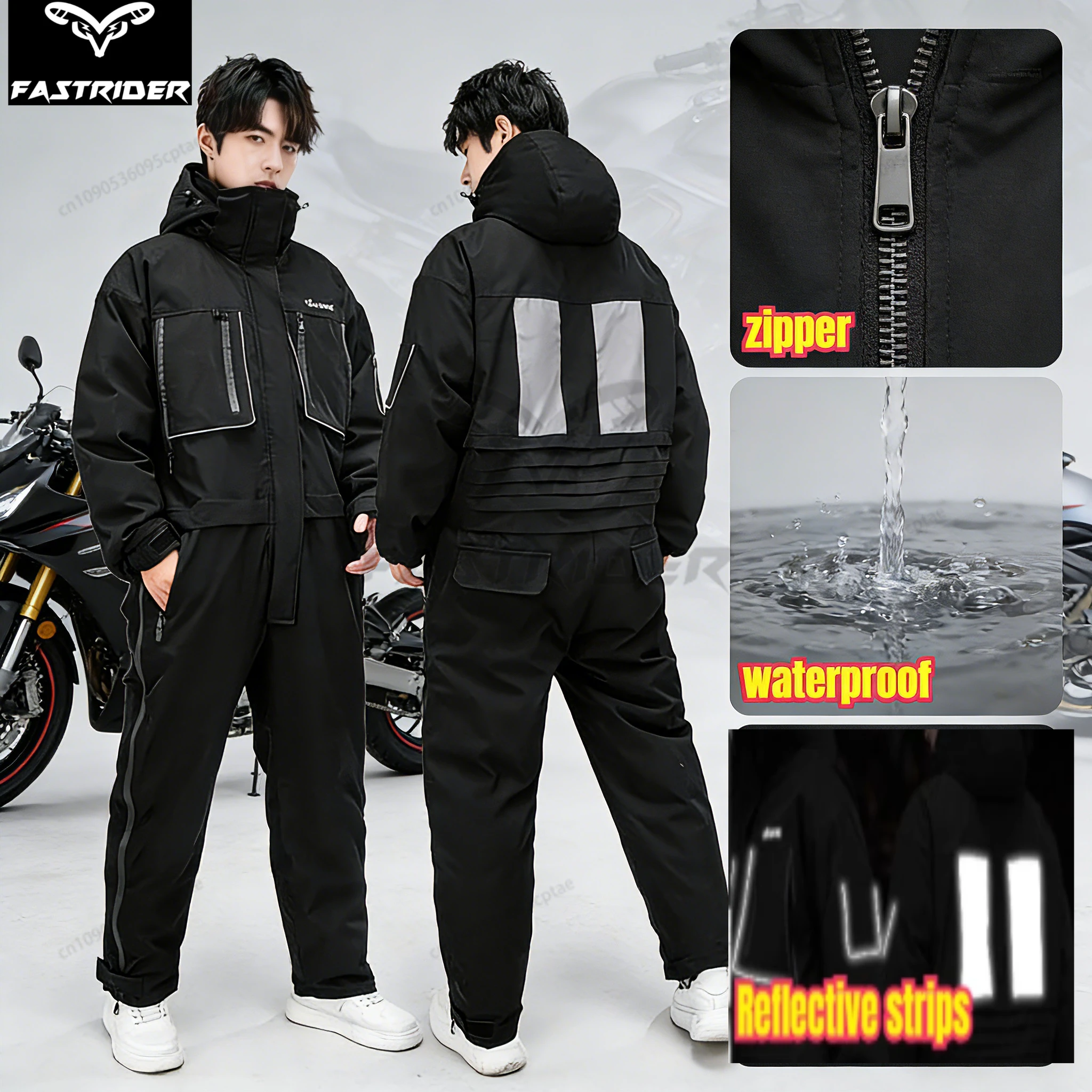 HOT New Winter Cold-Proof Thick Windproof Motorcycle Snowmobile Riding Jumpsuit for Men Women 라이딩 방한복