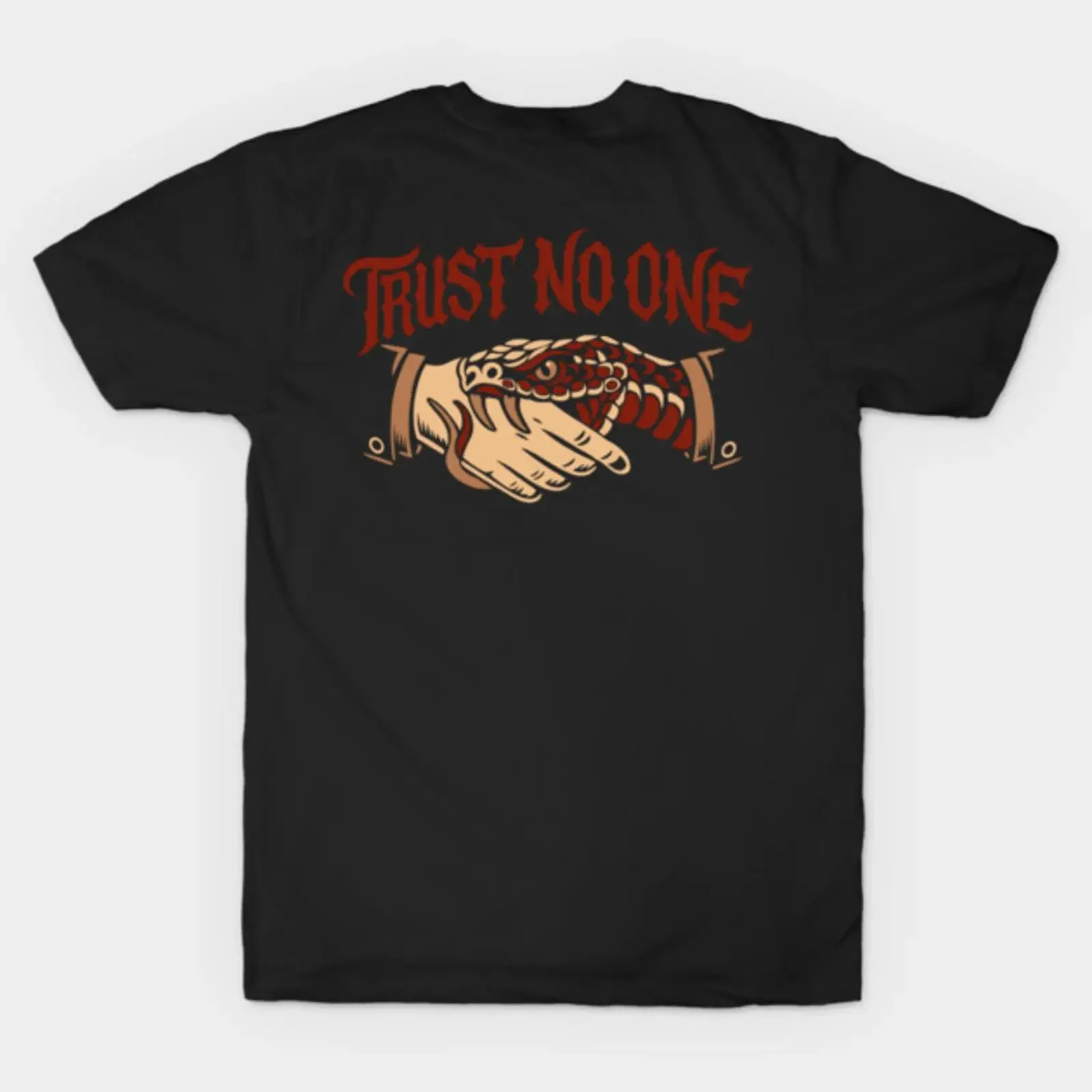 Trust no one T Shirt vintage Washed designer clothes Versatile Slightly fashion homme streetwear Casual Stretched Soft