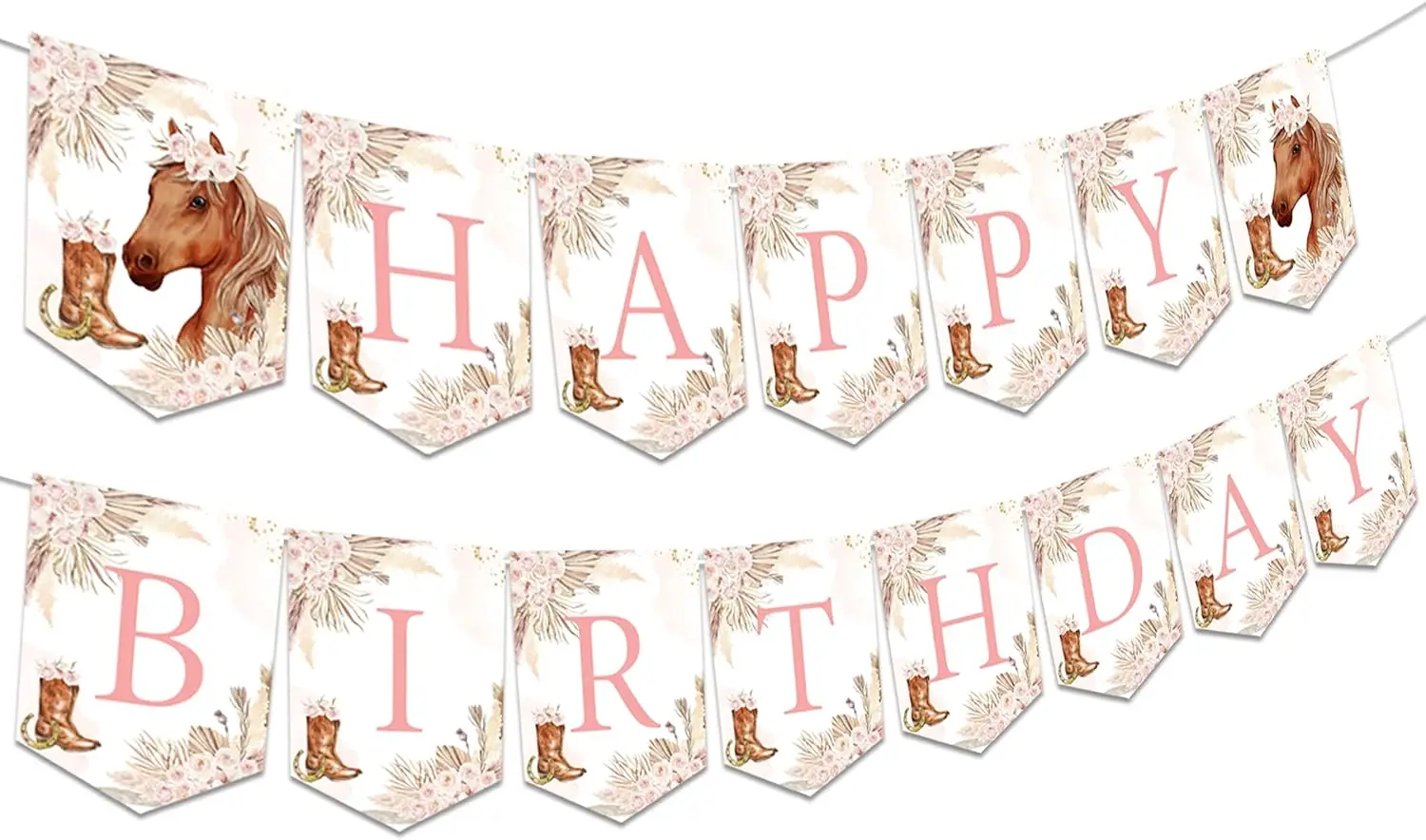 

Boho Horse Birthday Party Decor Happy Birthday Banner Horse Theme Western Cowgirl Party Supplies