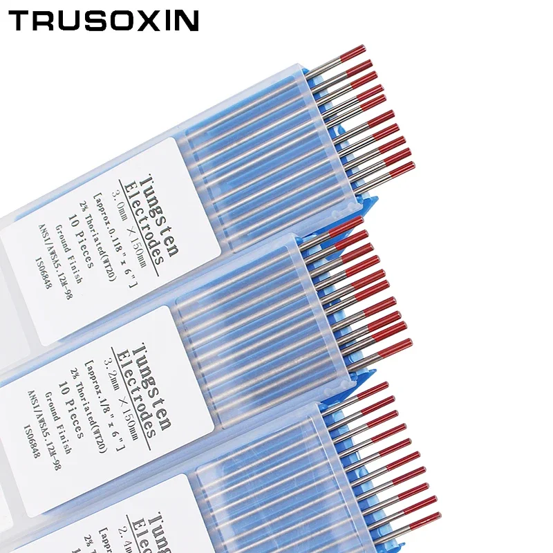 10 pcs Red Color Code 150MM Tungsten Electrode Head Tungsten Rod Needle/Wire for TIG WSME SUPER Welding Machine
