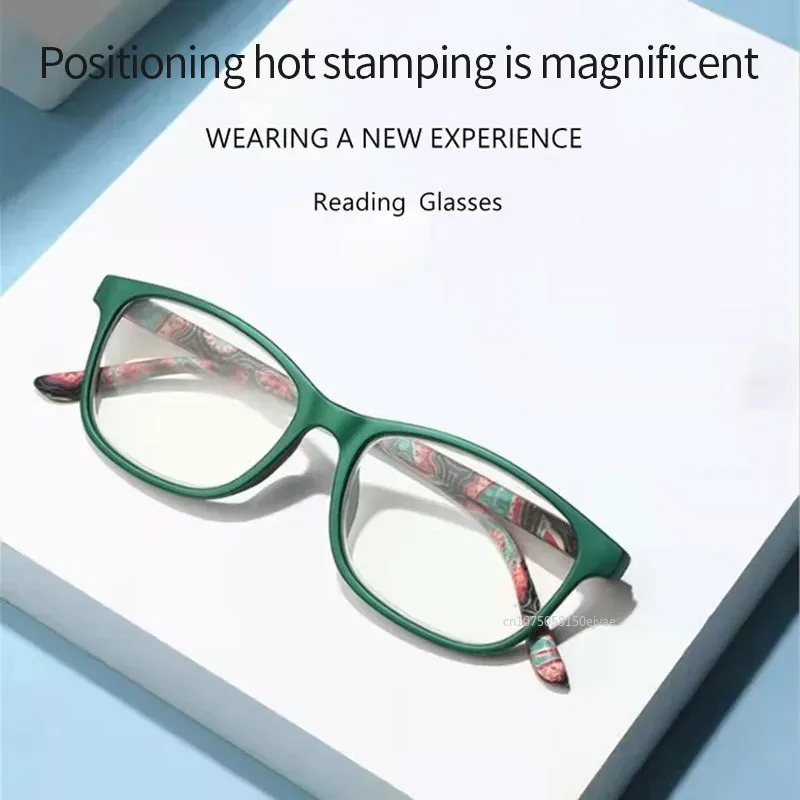 Fashion Women Reading Glasses Flower Print Magnifying Presbyopic Eyewear Resin Read Eyeglasses Reading Glasses Women  +1.0~+4.0