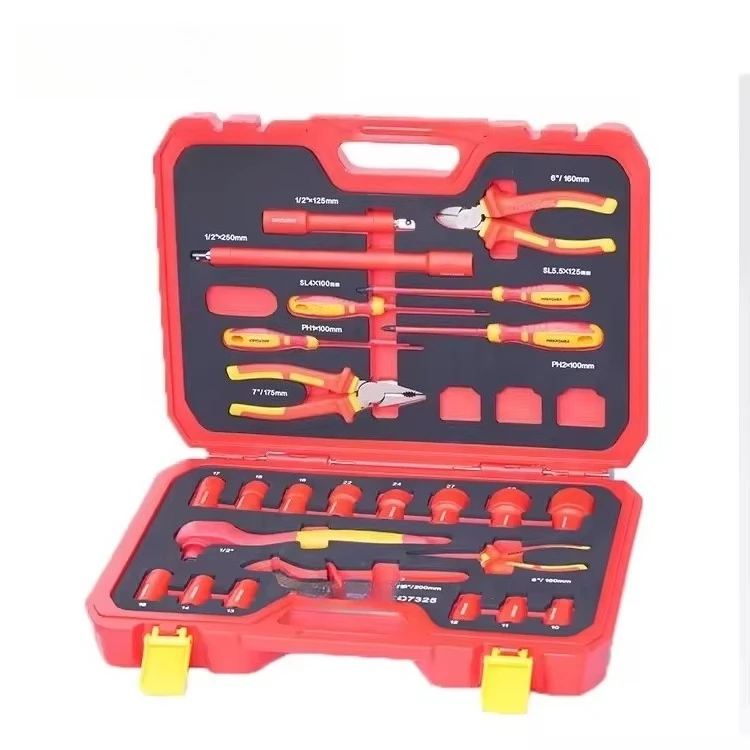 مناسبة لمجموعة أدوات مفك البراغي الكهربائية المعزولة 1000 فولت 25 قطعة VDE دليل معتمد من الكروم الفاناديوم الصلب 3 سنوات #6