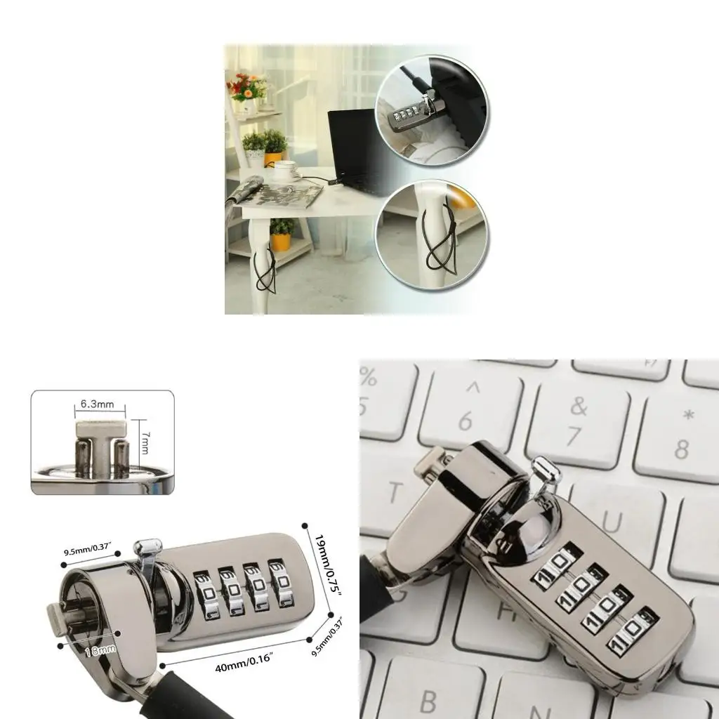 For Kensington Powerful Anti-Theft Cable Lock Digital Equipment Anti-Theft Locker For Laptops PC Monitor Other Devices Dropship