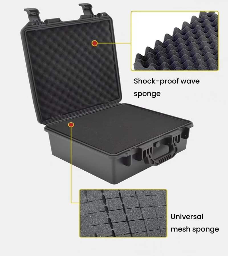 Plastic Toolbox Waterproof Hard Carry Case Tool Box with Sponge Storage Box Organizer ABS Pelican Case Large Hard Case