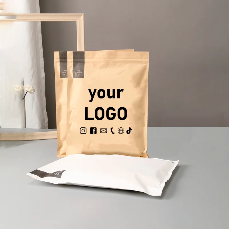 

50 kraft paper ziplock bags, self-standing ziplock bags, food packaging bags, dried fruit food sealing bags, printed logo