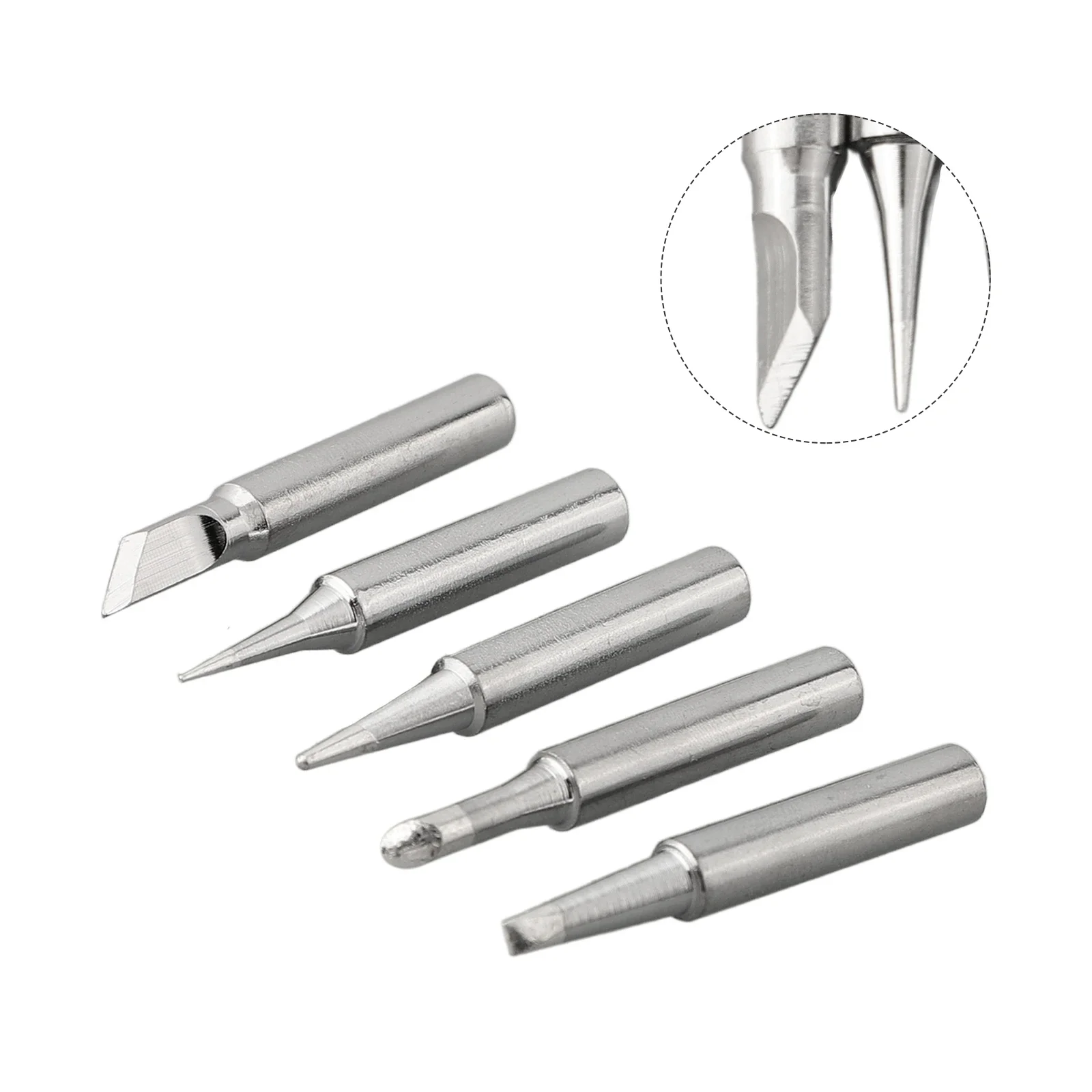 Soldering Welding Head Soldering Iron Tip 900M-T 200~480℃ 5pcs Electric Soldering Iron Tips Silver Tools Welding Indoor Outdoor