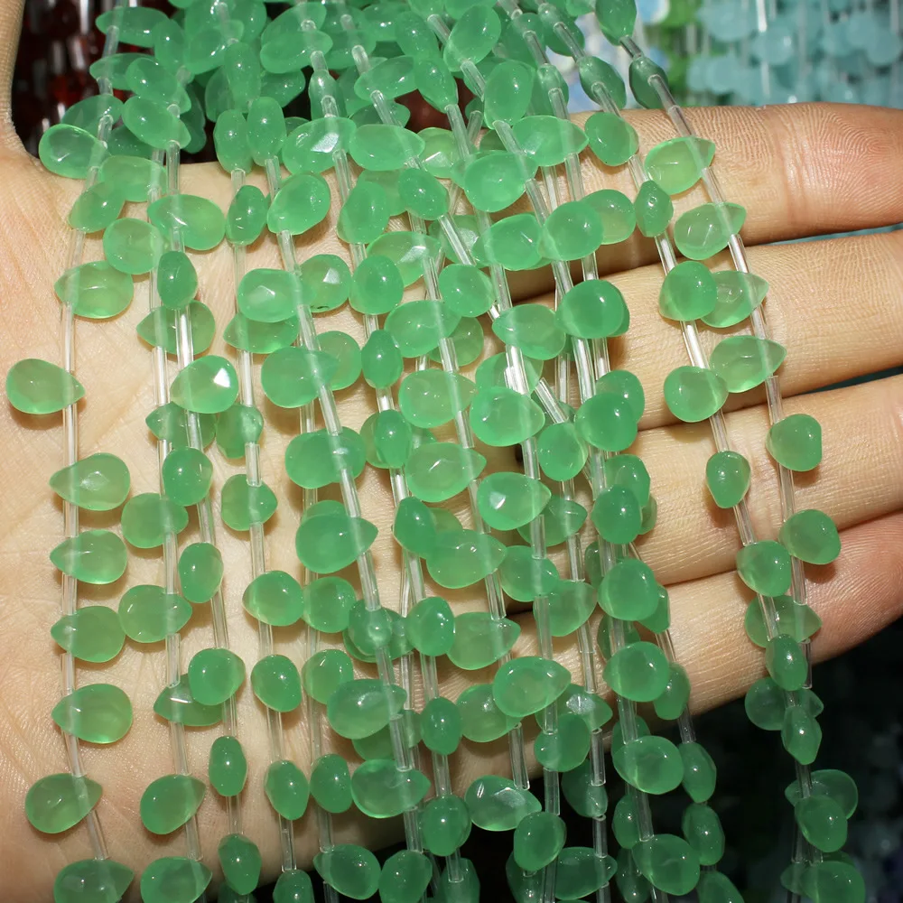 Natural Stone Loose Beads Crystal Aventurine Lapis Lazuli 7*9mm Drop-shape Beaded for Jewelry Making DIY Bracelet Necklace Parts