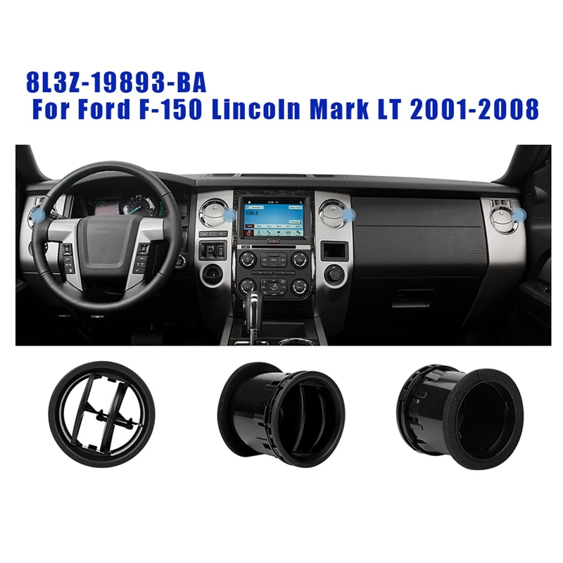 8L3Z-19893-BA Dashboard AC Heat Vent Duct Louvre For Ford F-150 Lincoln Mark LT 2001-2008 Air Conditioner Outlet