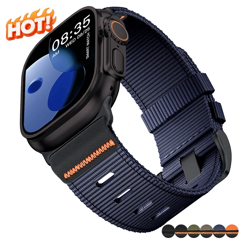 Nylon-Armband für Apple Watch Serie 11/10/9/8/7/6/SE/Ultra3 49 46mm 45mm 44/42/41/40mm Gürtel-Armband Correa für Uhrenarmband