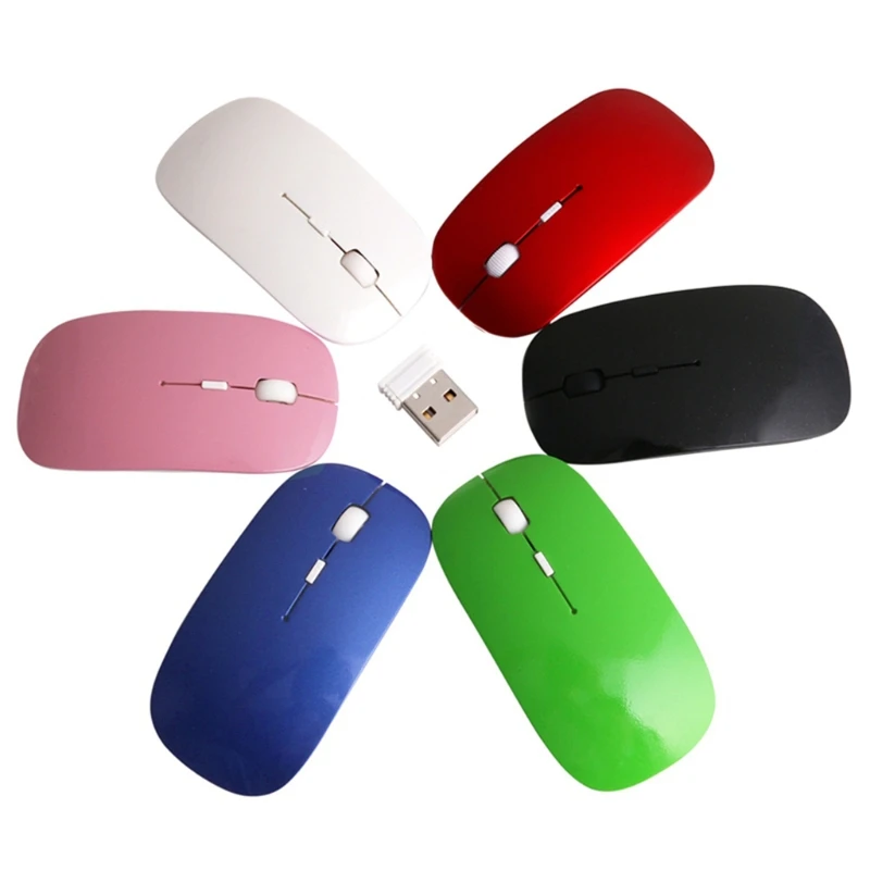 2.4GHz Wireless Thin Optical Scroll Mouse/Mice +USB Receiver For PC Laptop