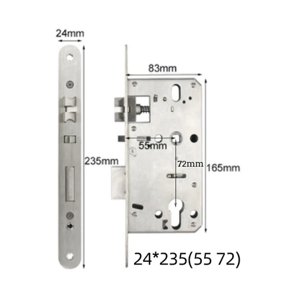 Fingerprint Lock body Specialized Mortise Smart Lock 5050 125mm-240mm 3585 4085 4585 5085 6085 7085 5572 6072