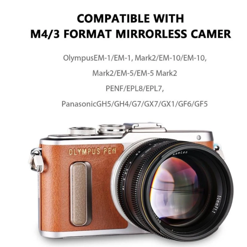 Kamlan Ống Kính 50Mm F1.1 APS-C Khẩu Độ Lớn Lấy Nét Bằng Tay Ống Kính Cho Máy Canon EOS-M NEX Fuji X M4/3 camera Lens Hood