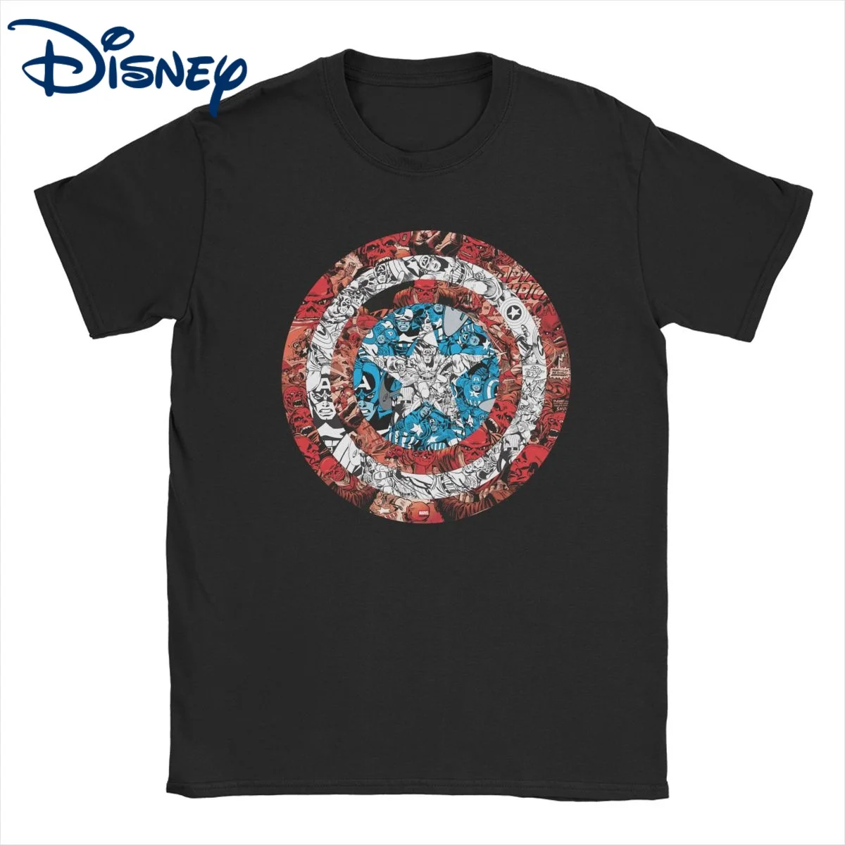 

Мужская и женская футболка с изображением комиксов Marvel Капитана Америки, хлопковая одежда Диснея, крутые футболки с короткими рукавами, Новое поступление, футболки