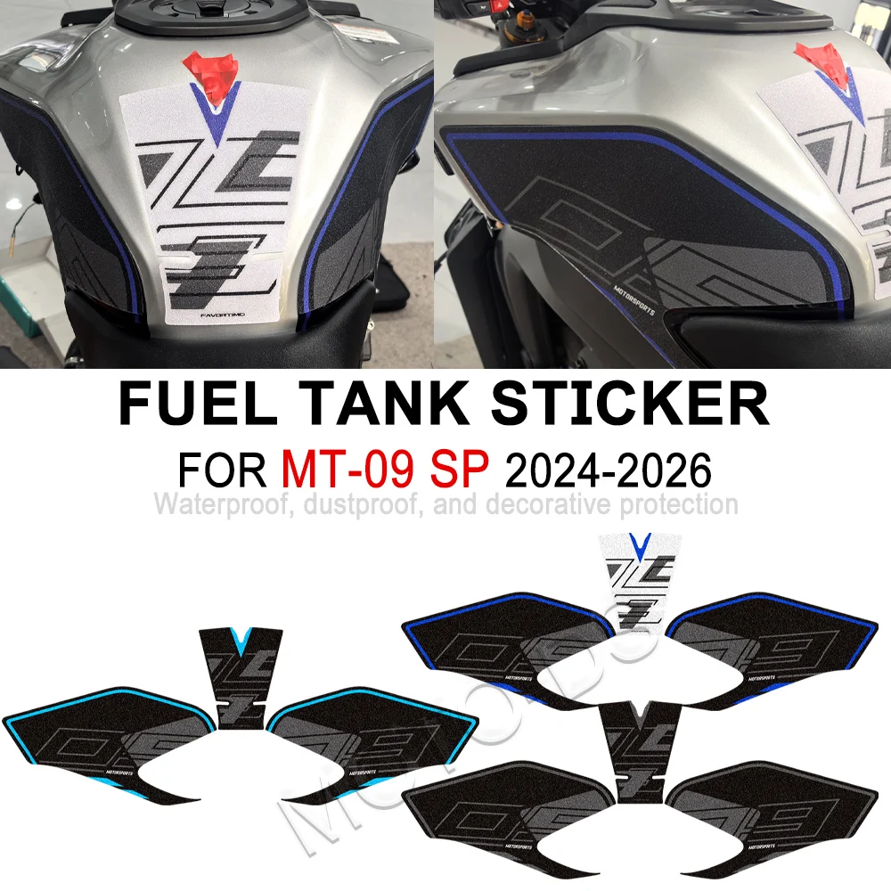 For MT-09 MT09 MT 09 SP 2024 2025 2026 Frosted Tank Pad Protector Decals Motorcycle Fuel Tank Sticker Kit