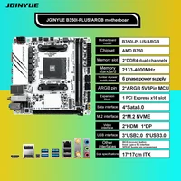 Placa base JGINYUE AMD AM4 ITX compatible con Ryzen R3 R5 R7 R9 serie 1/2/3/4/5 CPU DDR4 RAM PC de escritorio PCI-E 3,0 B350i PLUS ARGB