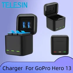 TELESIN Portable Battery Charger 3 Slot Fast Charging for GoPro Hero 13 Battery for GoPro Hero13 Black Action Camera Accessories