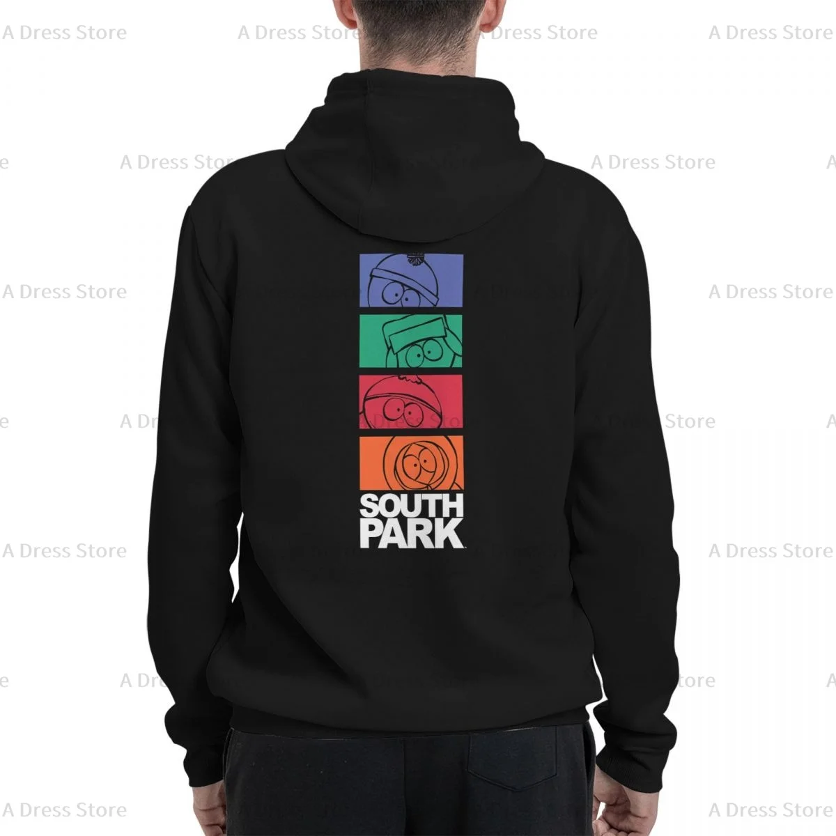 S-southpark Theme Breaking Park Polyester Two sided Hot stamping printing Men's Sweater, Unisex Vintage Pullover Hooded