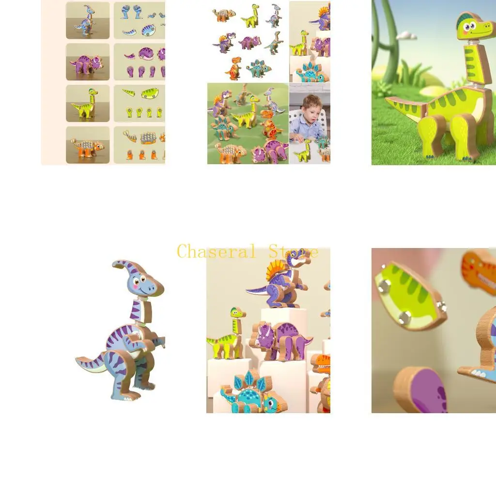 

E7CE Магнитные блоки Набор для сборки динозавров Интерактивная модель динозавра для родителей и детей