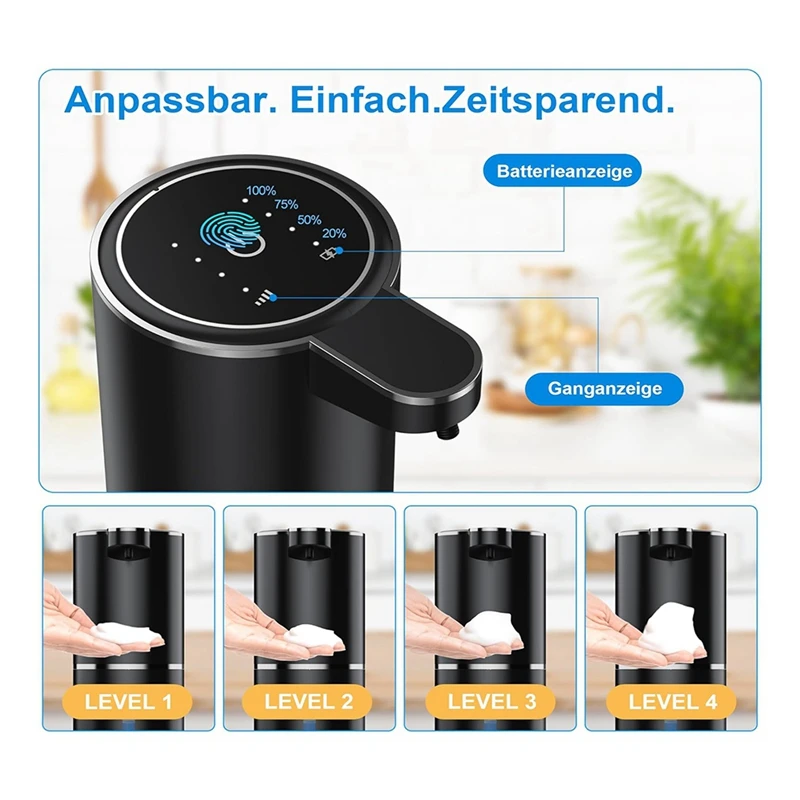 Automatische Zeepdispenser, 380 Ml, Elektrische Wandmontage, Contactloze Automatische Zeepdispenser, Usb Oplaadbaar