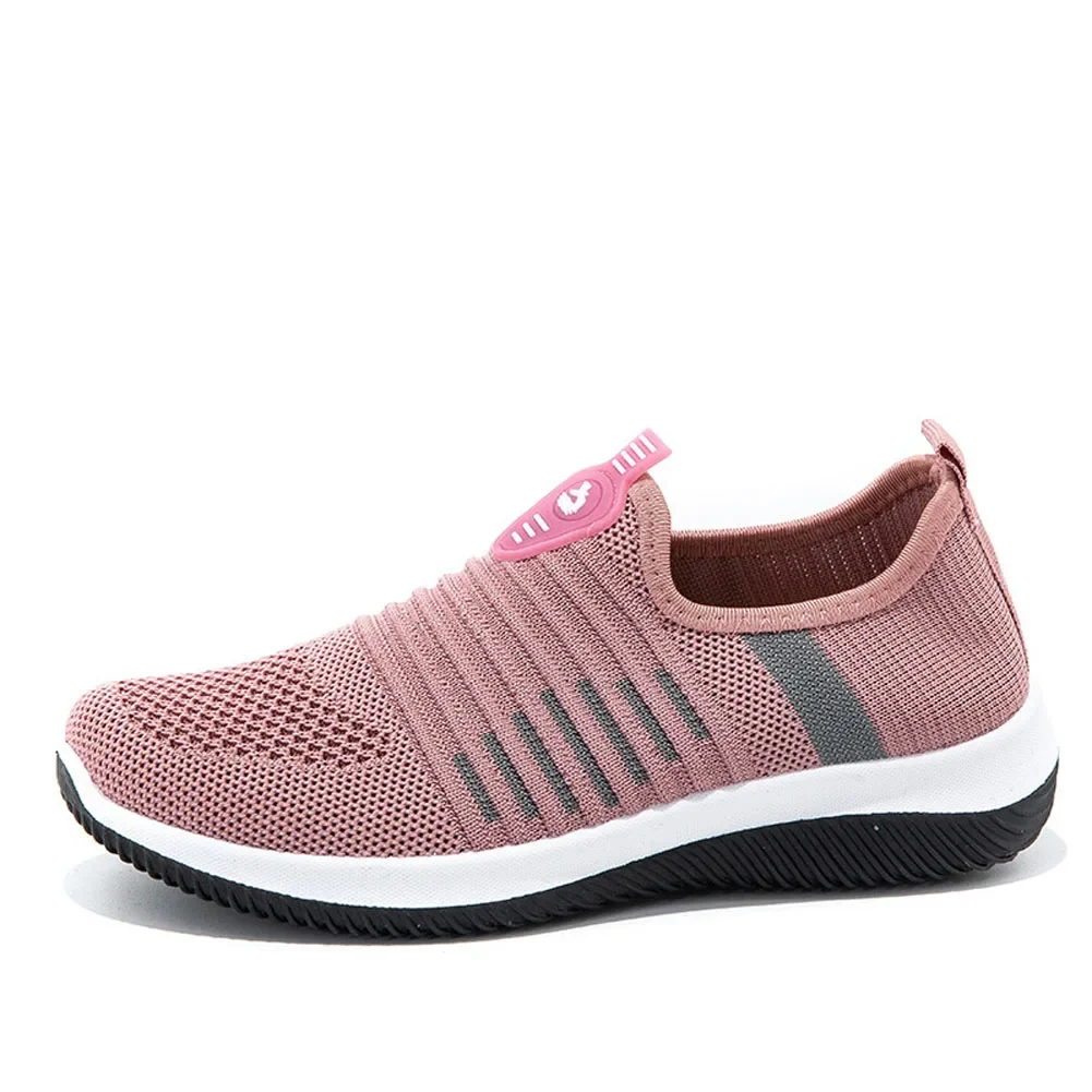 

Women Knitting Mesh Shoes Vulcanized Soft Female Sneakers Slip On Casual Ladies Shoe Flat Breathable Sport Women Footwear Autumn