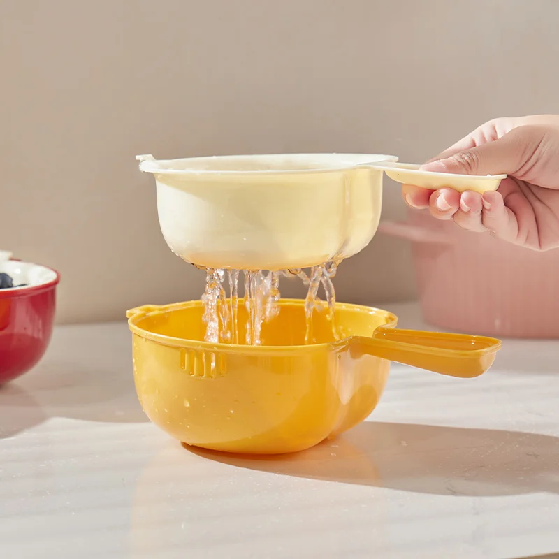 High appearance washing fruit drain basket, new food grade double-layer cute blueberry grape filter plastic small fruit tray