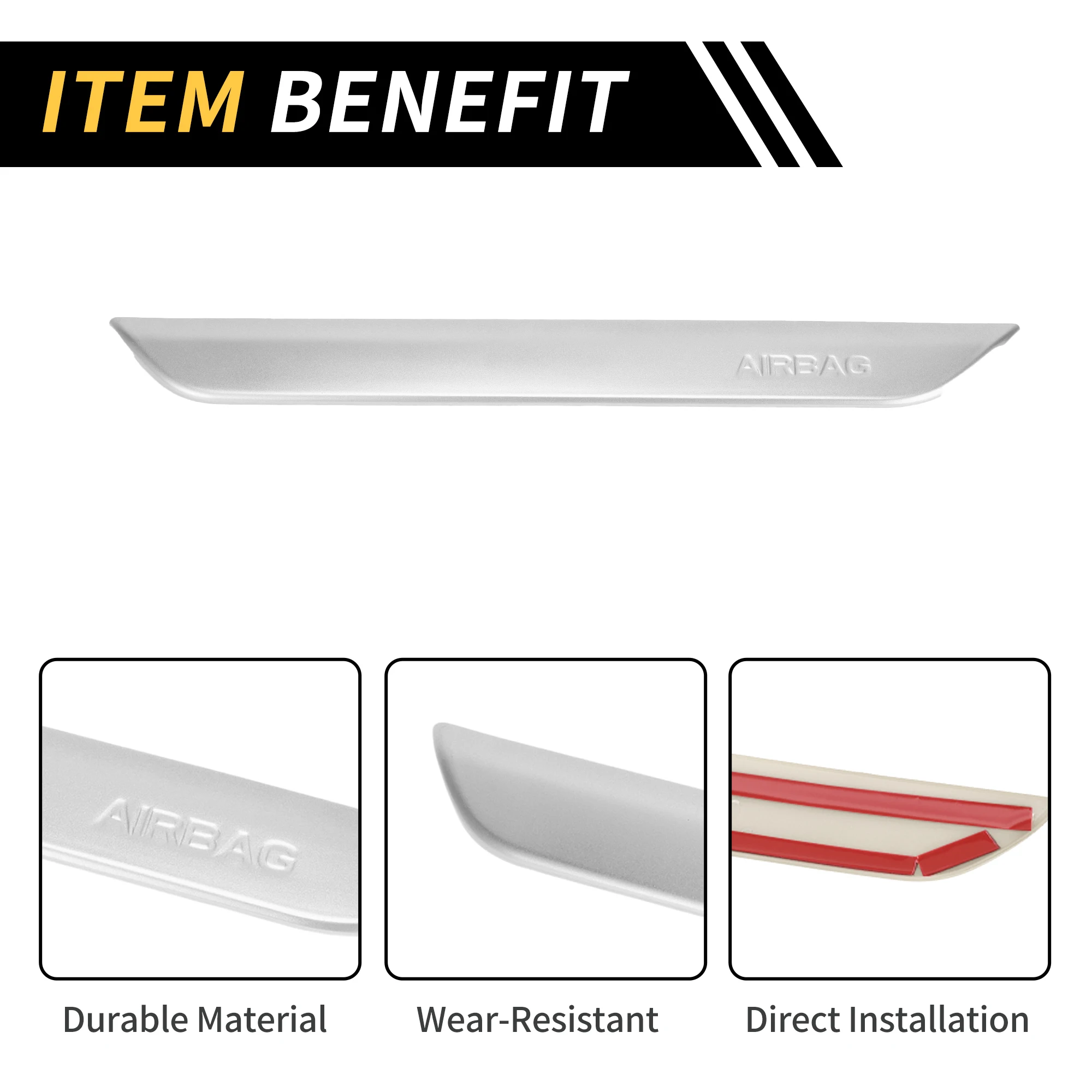 

UXCELL 1 Pc Passenger Side Interior Seat Handle Trim for Jeep Wrangler JL JLU 18-24 ABS Silver Tone