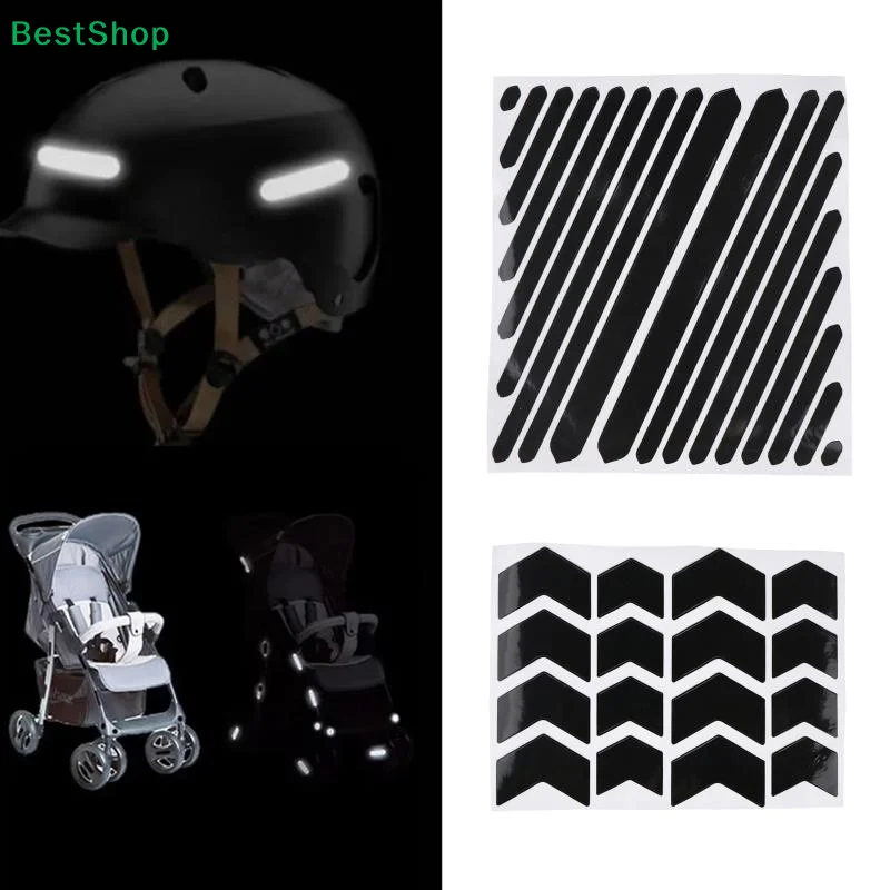 1Set Reflective Film Helmets Invisible Black Reflective Stickers Arrow Style Reflective Tape For Motorcycle Car body Bikes