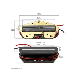 Black Electric Guitar Pickup Hot Classics Alnico 3 Magnet Pickup with Flat Pole Stagger Pole Bridge 7.8K