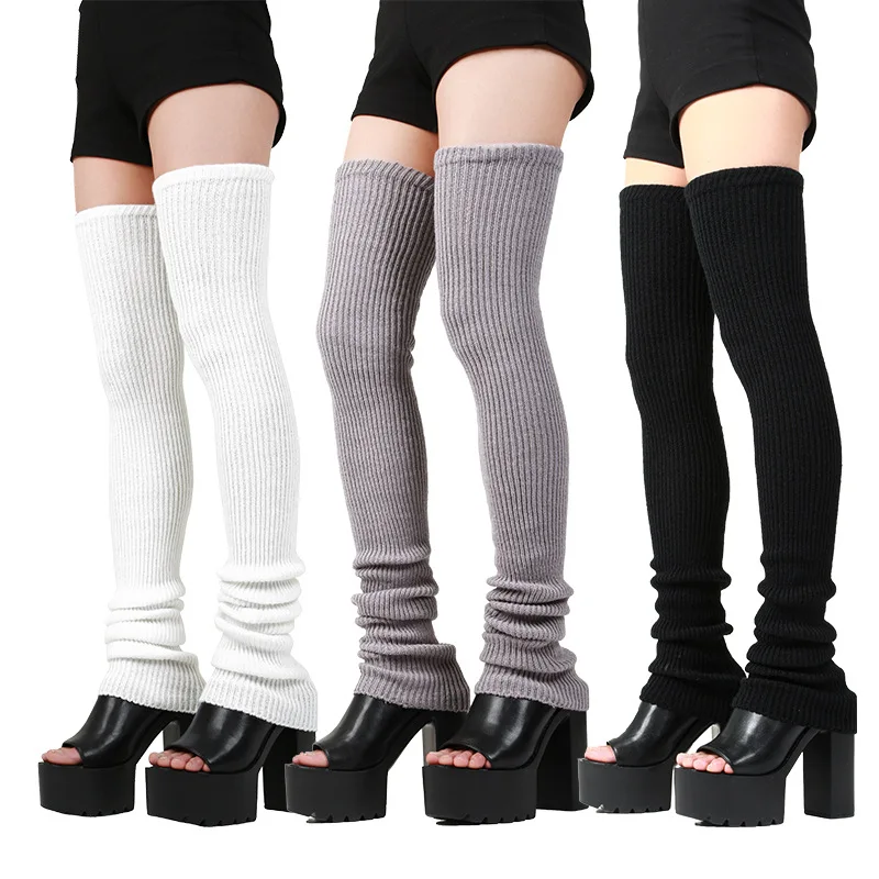 Anime Gothic Lolita Tights Knee Socks Cosplay Costumes Accessories Knitted Leg Warmer Loose Socks Pile Women Maid Sleeve 90CM