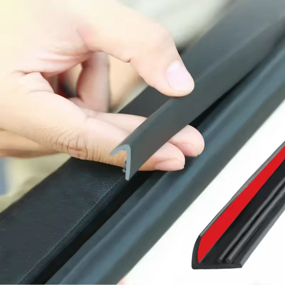 Shaped Rubber Car Window Sealing Strips, Side Window Gap Filler, Windproof Sound Insulation Automotive Weather Strip