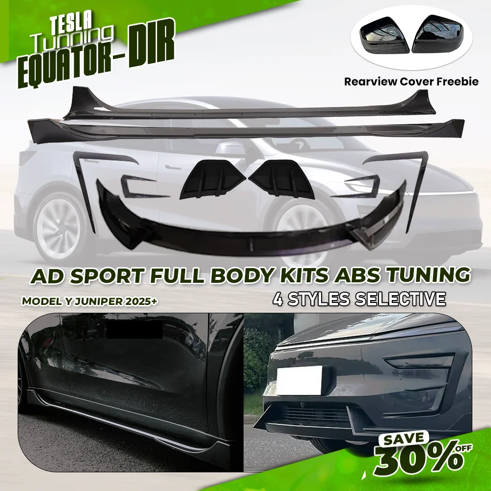 

Car Body Kits Extension for Tesla Model Y Juniper 2025+ AD Sport ABS Front Bumper Lip Side Skirt Rear Diffuser Auto Tuning