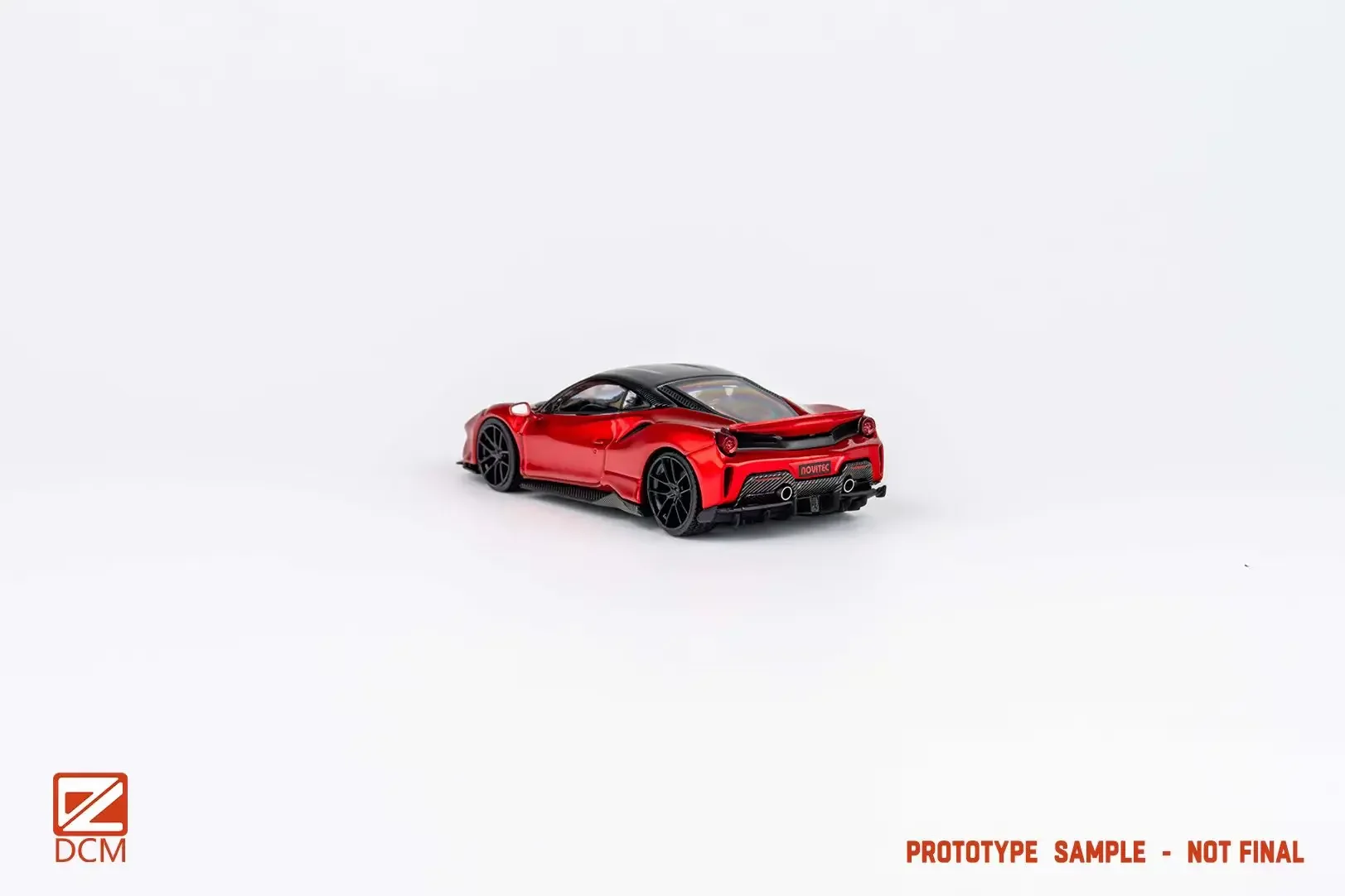 DCM 1:64 Novitec 488 Candy Red with Black stripes Diecast Model Car