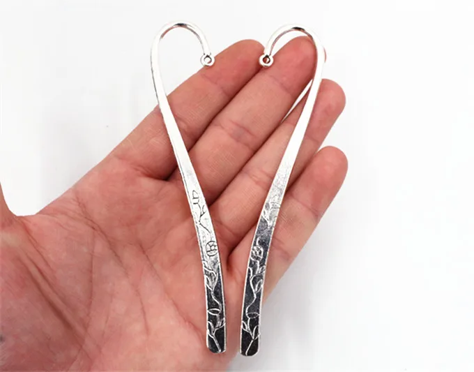 120x24mm 2pcs Antique Silver Plated Flower Handmade Charms Pendant:DIY for bookmark-R4-42
