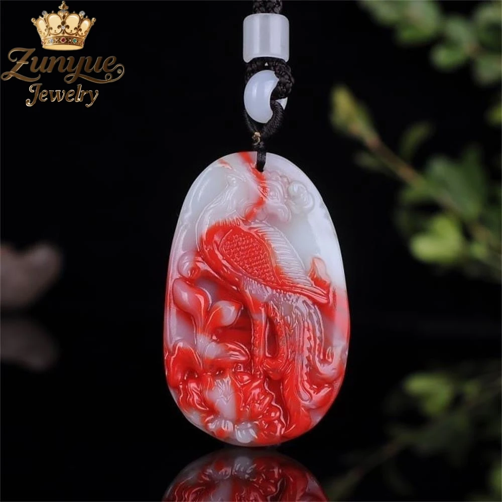 High-End Hetian Jade Buddha Head And Phoenix Pendant Luxury Quality Fashion Fine Jewelry Exquisite Elegant Popular Charms Gift