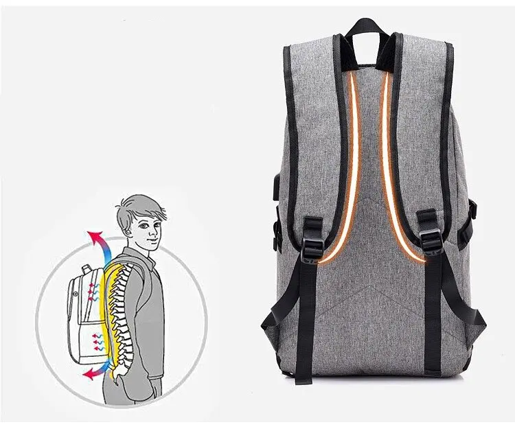 Large Capacity Bag USB Charging Backpack Men Women Waterproof Multifunctional Laptop for Students Teens Schoolbag