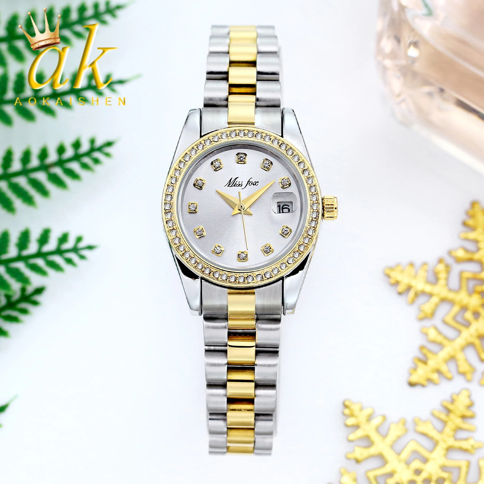 

Aokaishen Watches For Ladies Fashion Business Mini Stainless Steel Calendar Small Wristwatches 2023 New Bezel Women Watch New