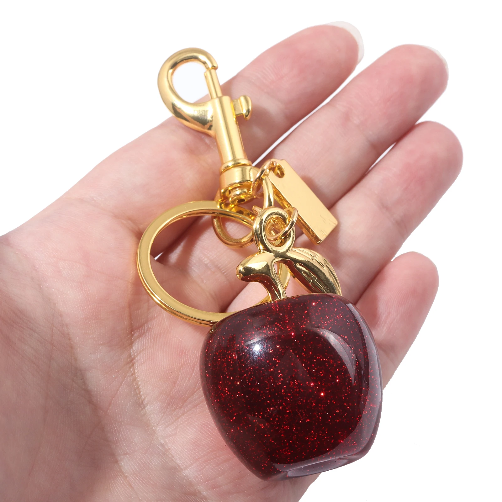 For Coach Handbag Shoulder Bag Red Crystal Apple Pendant Decoration Exquisite Keychain Attachment Part Jewelry Accessories